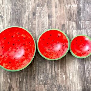 Vintage Wooden Watermelon Bowls (3)